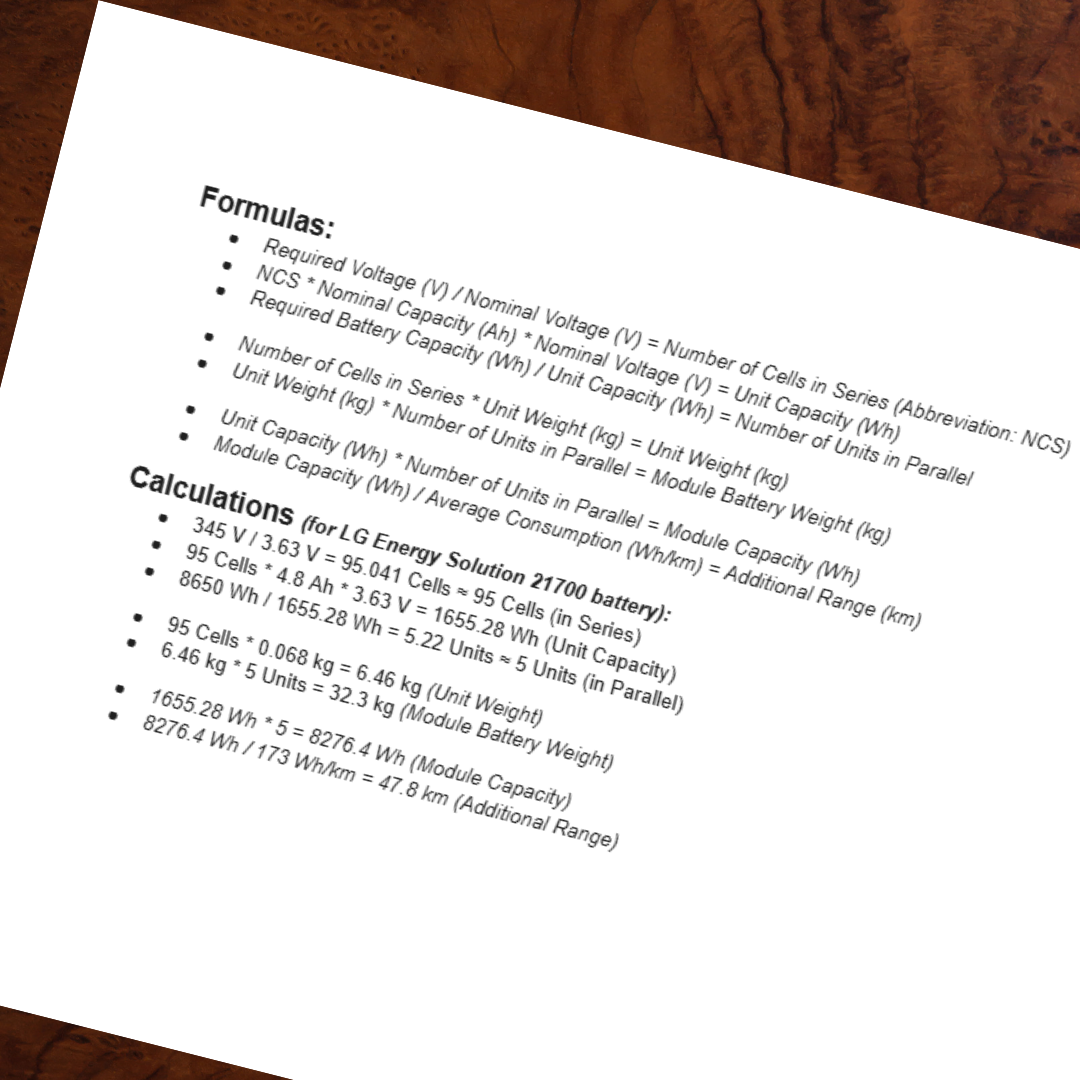 Physical calculations and battery configuration math